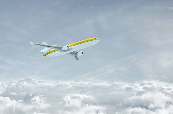 Ein Flugzeug transportiert Umzugsgut eines Überseeumzugs aus Hamburg.